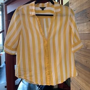 J crew Striped short sleeve blouse